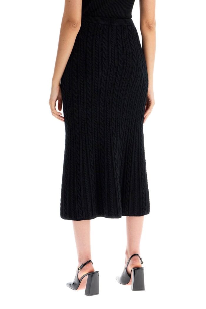 ALESSANDRA RICH "knitted Midi Skirt With Cable Knit