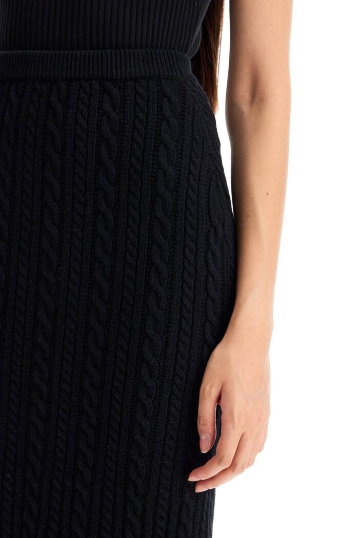 ALESSANDRA RICH "knitted Midi Skirt With Cable Knit