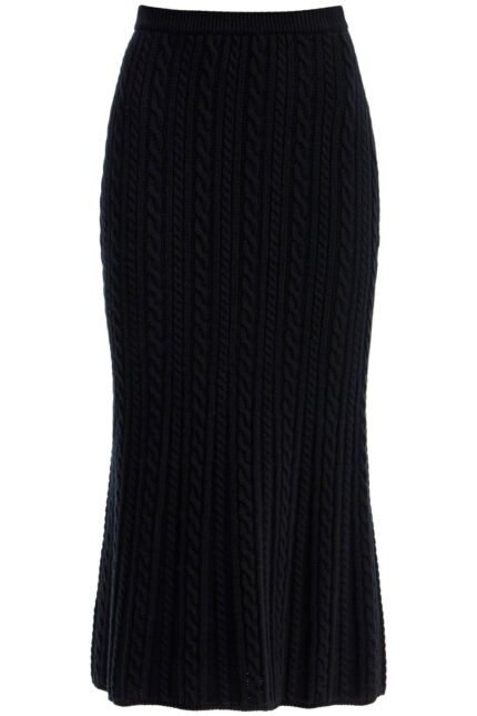 ALESSANDRA RICH "knitted Midi Skirt With Cable Knit