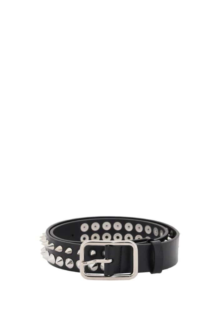 Alessandra Rich Leather Belt With Spikes