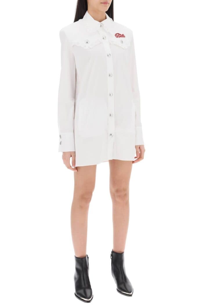 ALESSANDRA RICH Logo Patch Mini Dress