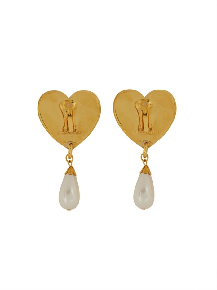 ALESSANDRA RICH METAL HEART EARRINGS WITH CRYSTALS