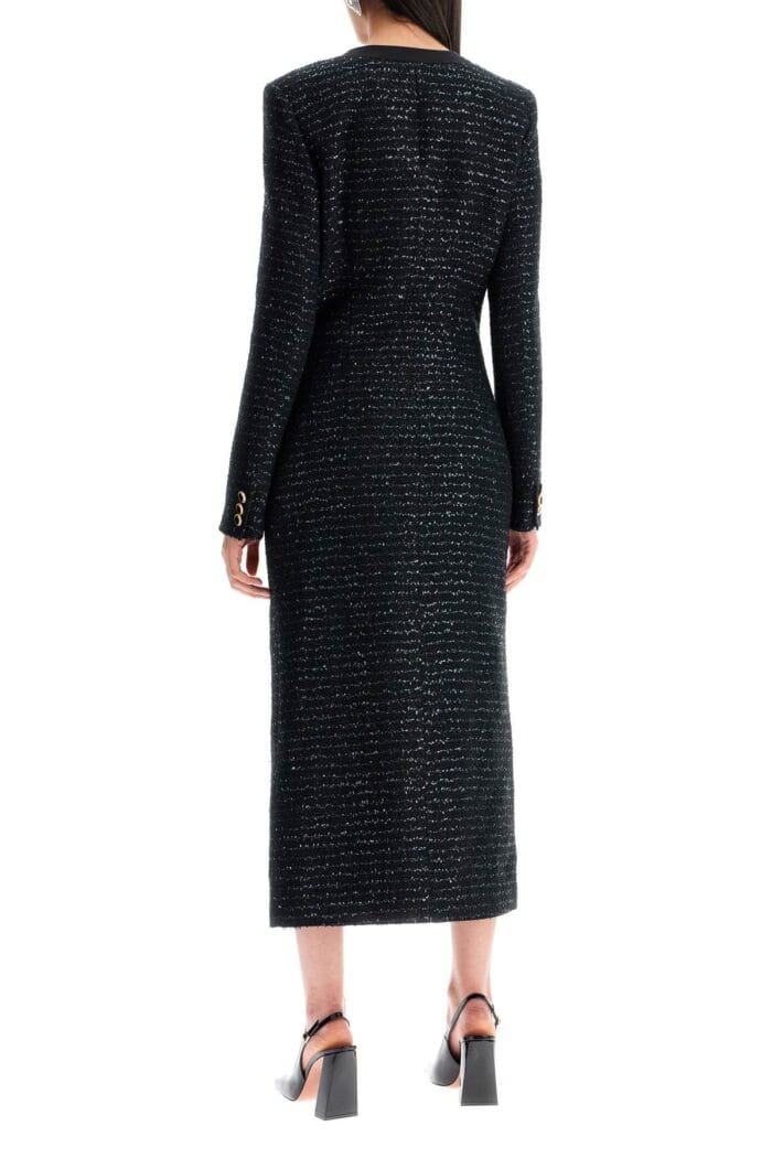 ALESSANDRA RICH Midi Tweed Dress With Sequins