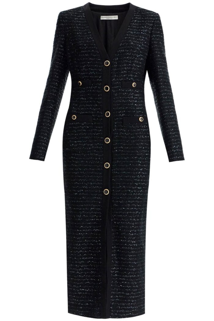 ALESSANDRA RICH Midi Tweed Dress With Sequins