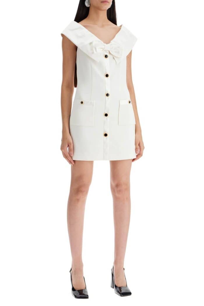 ALESSANDRA RICH Mini Cady Dress With Maxi Collar