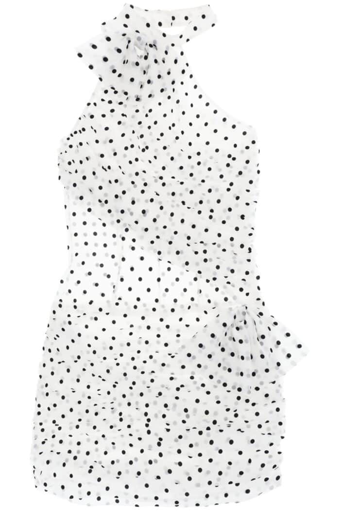 ALESSANDRA RICH One-shoulder Mini Dress In Polka