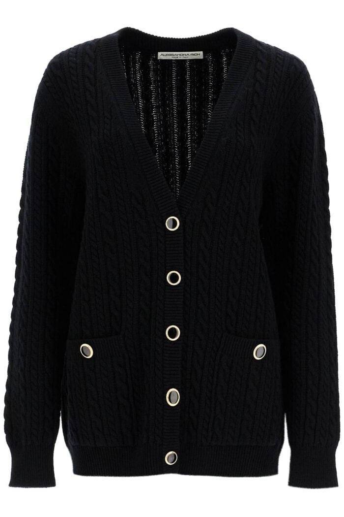 ALESSANDRA RICH Oversized Wool Cardigan