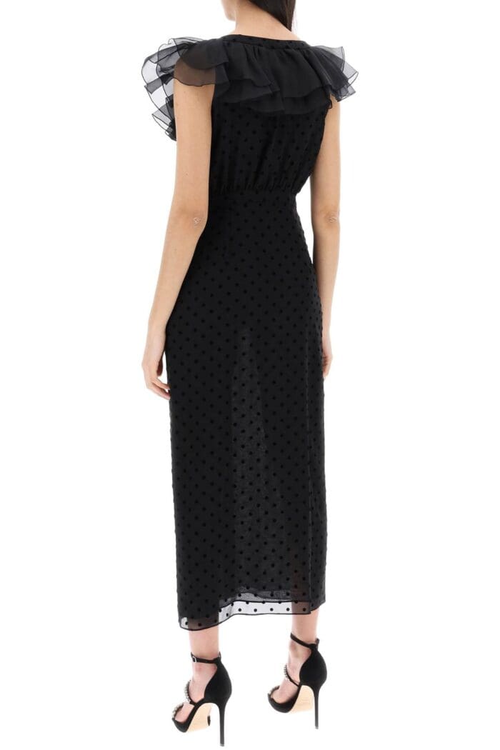ALESSANDRA RICH 'polka Dot Midi Dress In Ge