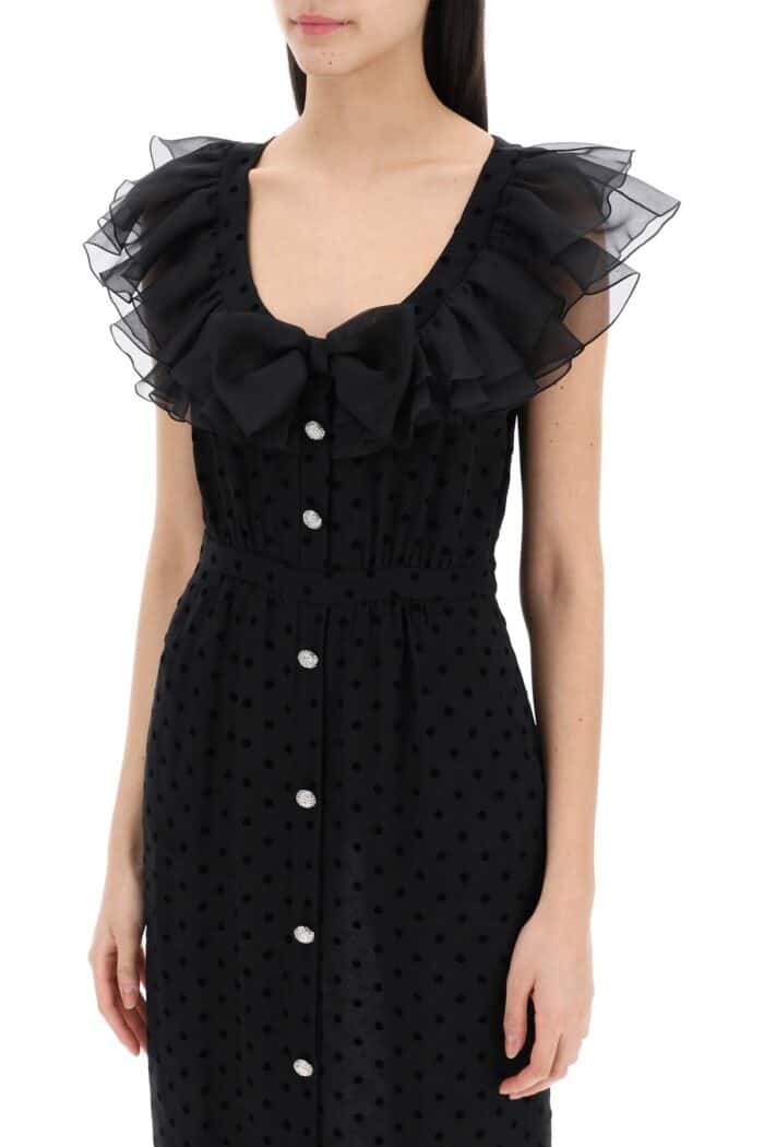ALESSANDRA RICH 'polka Dot Midi Dress In Ge