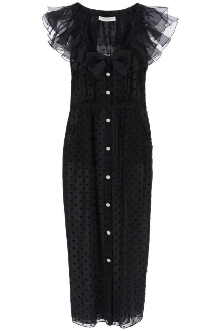 ALESSANDRA RICH 'polka Dot Midi Dress In Ge