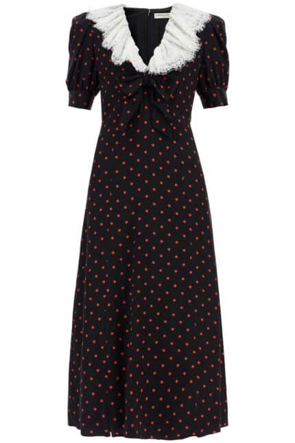 ALESSANDRA RICH 'polka Dot Silk Midi Dress'