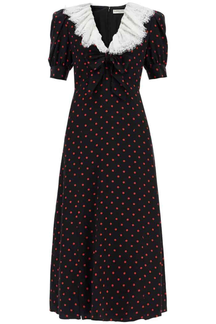 ALESSANDRA RICH 'polka Dot Silk Midi Dress'