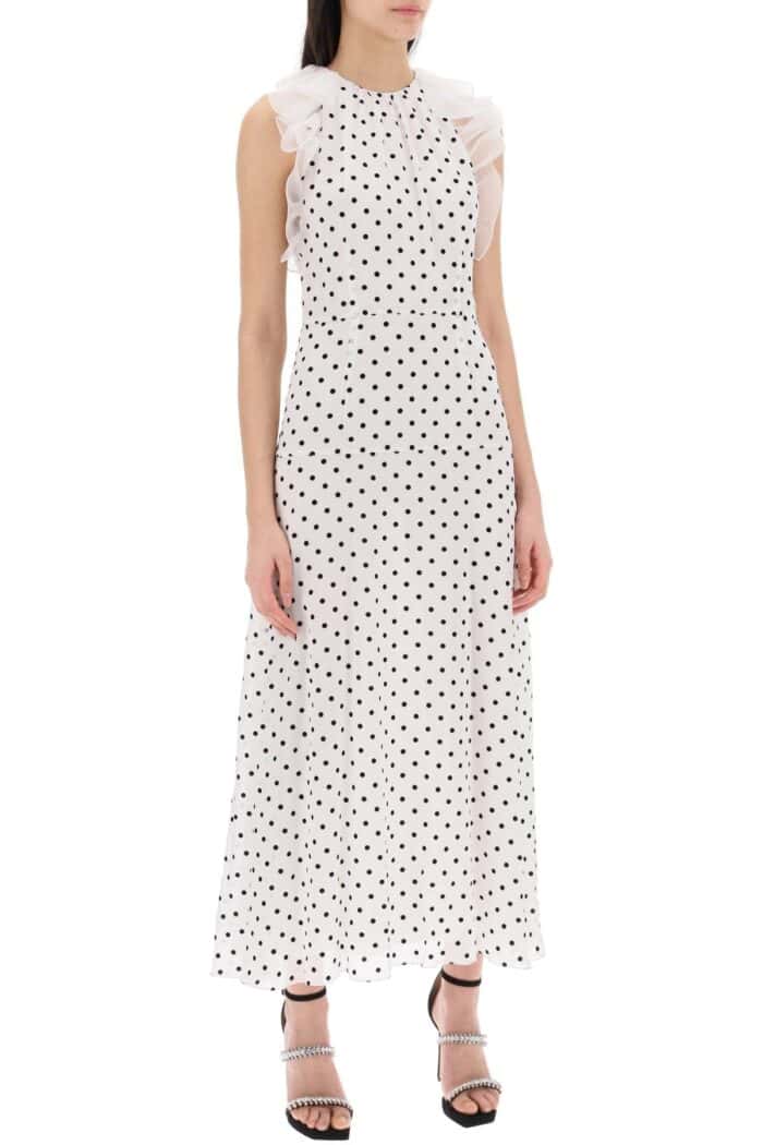 ALESSANDRA RICH Sleeveless Maxi Dress In Polka