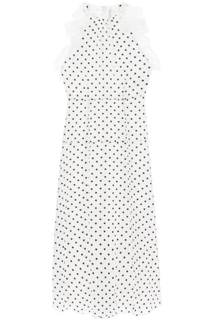 ALESSANDRA RICH Sleeveless Maxi Dress In Polka