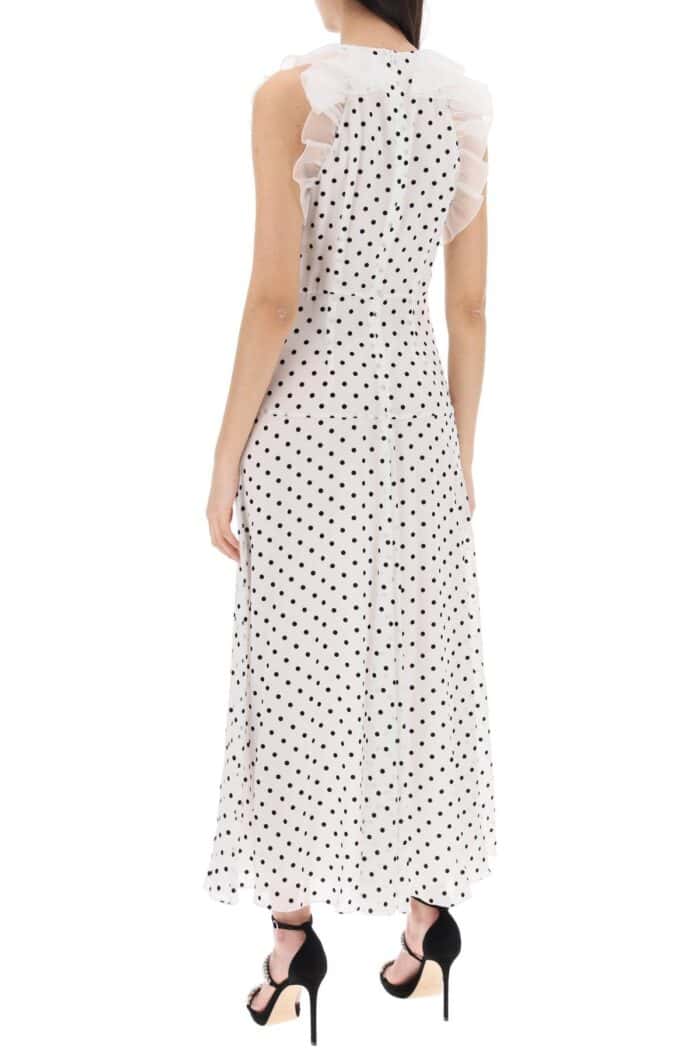 ALESSANDRA RICH Sleeveless Maxi Dress In Polka