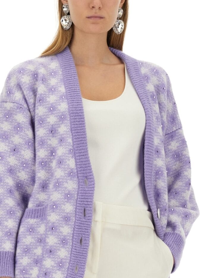 ALESSANDRA RICH V-NECK CARDIGAN