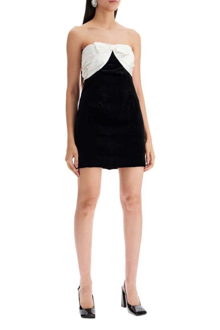 ALESSANDRA RICH Velvet Mini Dress With Bow Accent