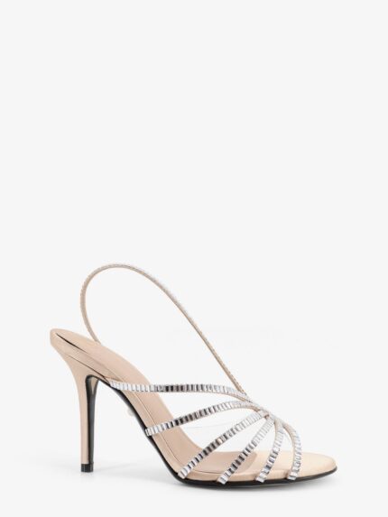ALEVI` Star Xtal 95 Satin Sandals With All-over Crystals
