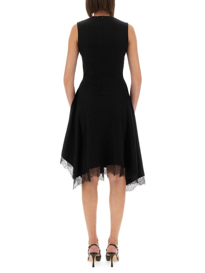 Alexander Mcqueen ASYMMETRICAL DRESS WITH LACE DETAILING