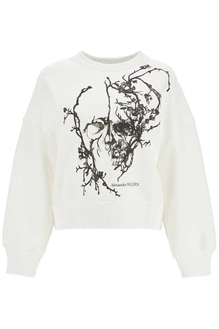 ALEXANDER MCQUEEN Boxy Cherry Blossom Skull Sweat