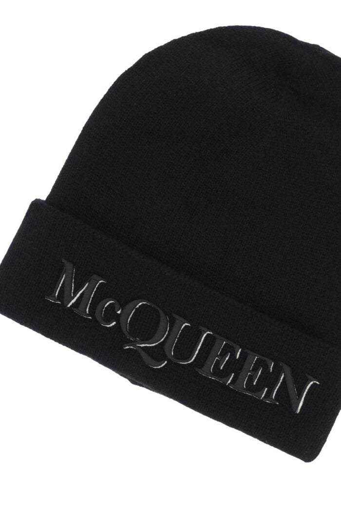 Alexander Mcqueen Cashmere Beanie With Logo Embroidery