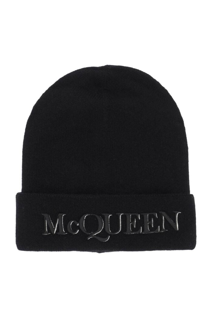 Alexander Mcqueen Cashmere Beanie With Logo Embroidery