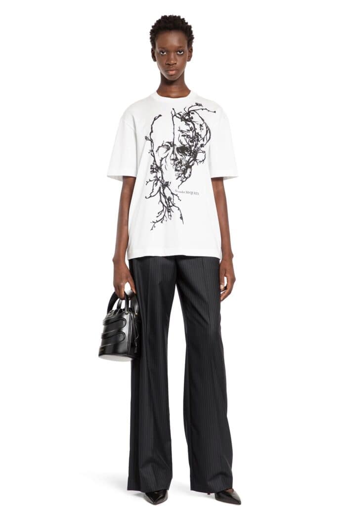 ALEXANDER MCQUEEN Cherry Blossom Skull Oversized T-Shirt