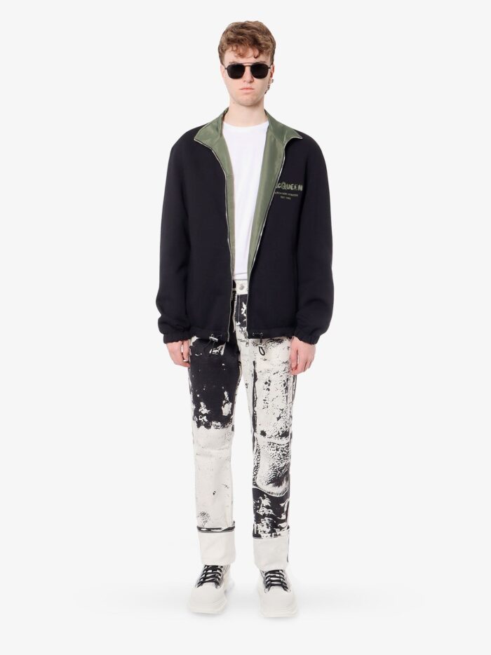 Alexander Mcqueen Cotone And Nylon Jacket With Mcqueen Graffiti Logo