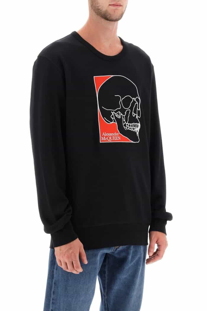 Alexander Mcqueen Crew-neck Sweatshirt With Skull Embroidery