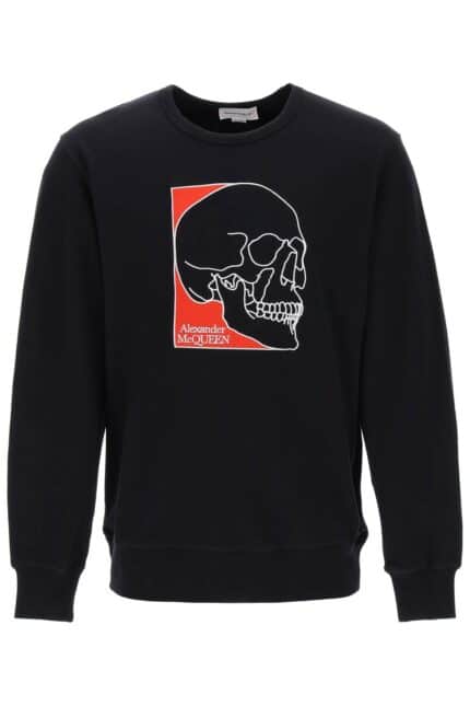 Alexander Mcqueen Crew-neck Sweatshirt With Skull Embroidery