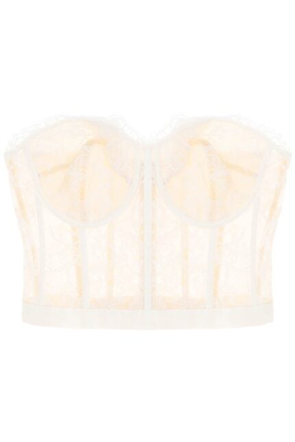 Alexander Mcqueen Cropped Bustier Top In Lace