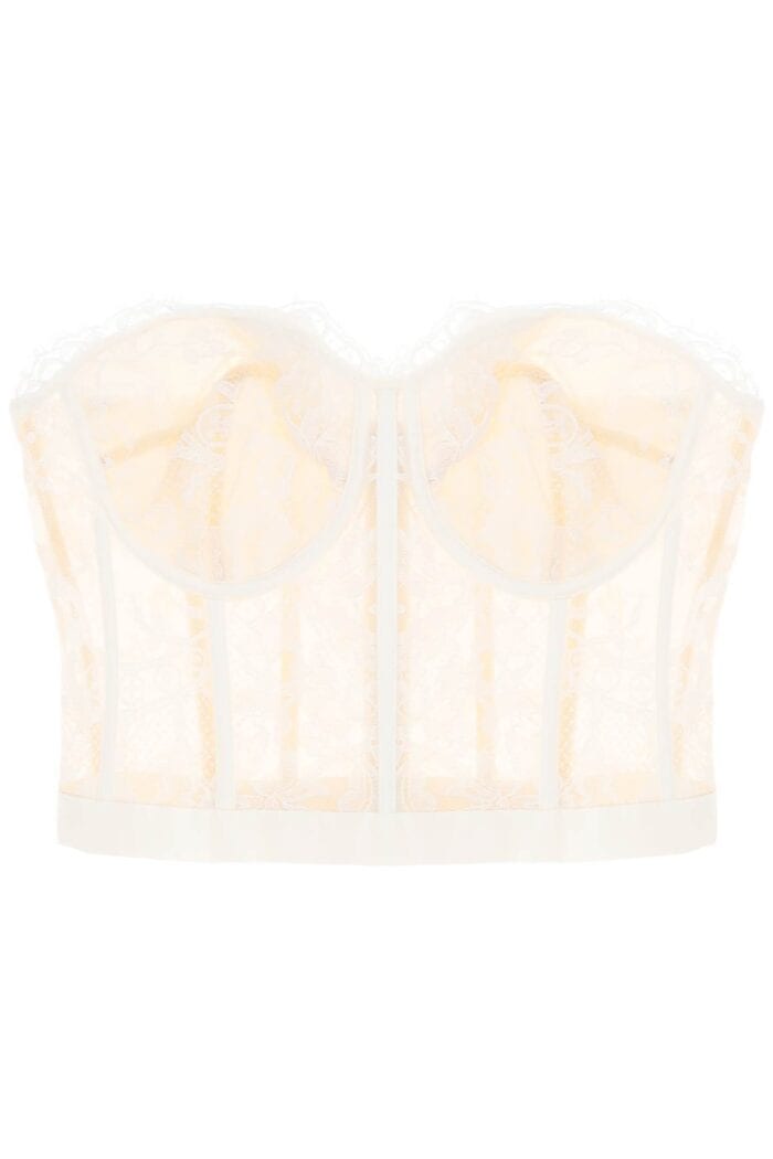 Alexander Mcqueen Cropped Bustier Top In Lace