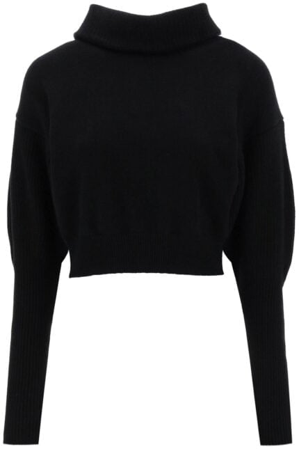 Alexander Mcqueen Cropped Funnel-neck Sweater In Wool And Cashmere