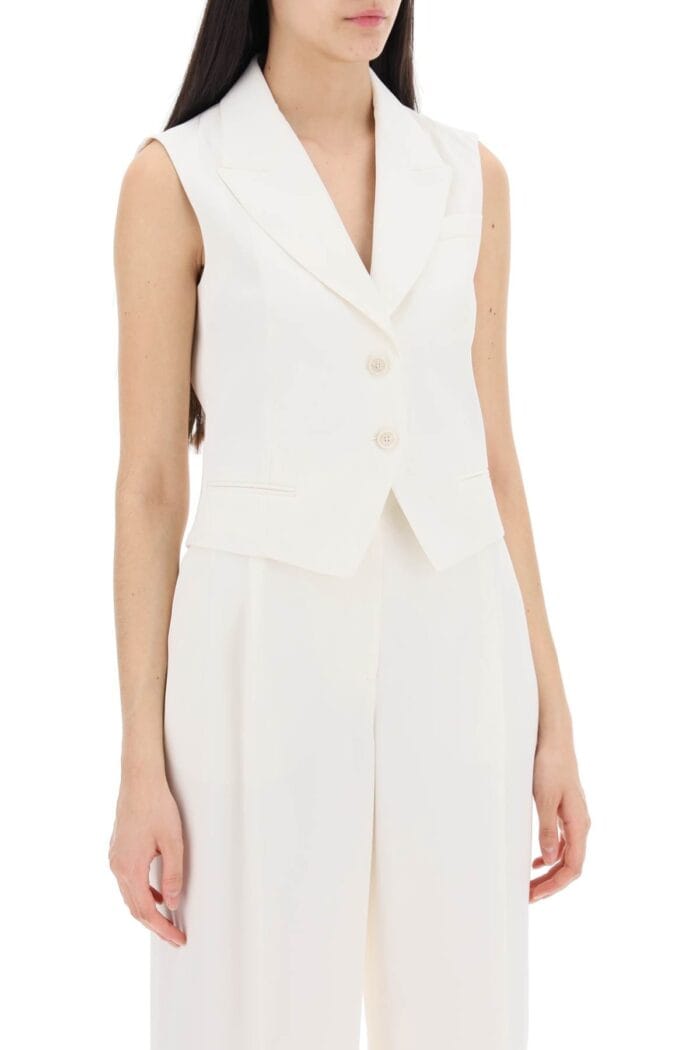 ALEXANDER MCQUEEN Cropped Viscose Twill Vest For