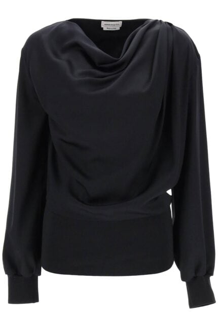 ALEXANDER MCQUEEN Draped Blouse In Satin