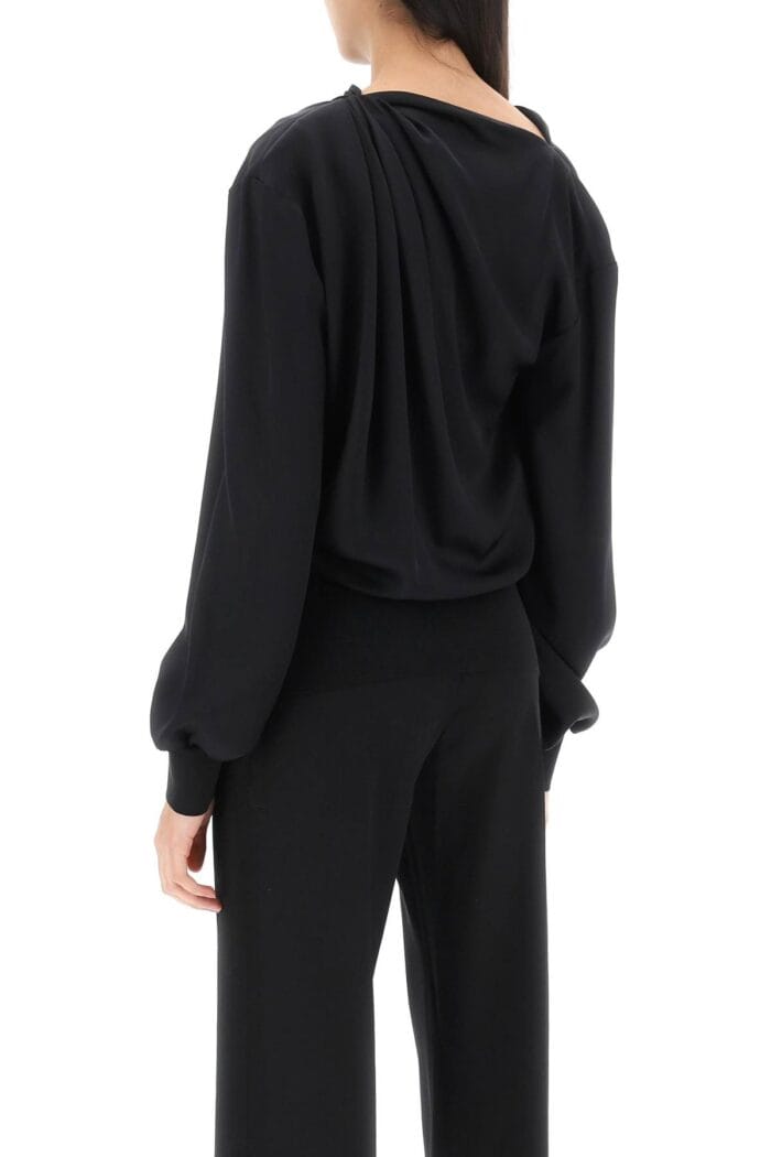 ALEXANDER MCQUEEN Draped Blouse In Satin