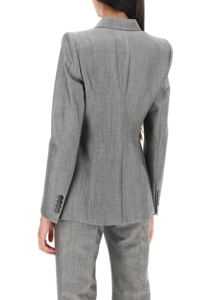 Alexander Mcqueen Drop Hem Salt And Pepper Jacket