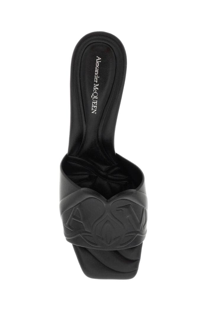 Alexander Mcqueen Embossed Logo Leather Mules