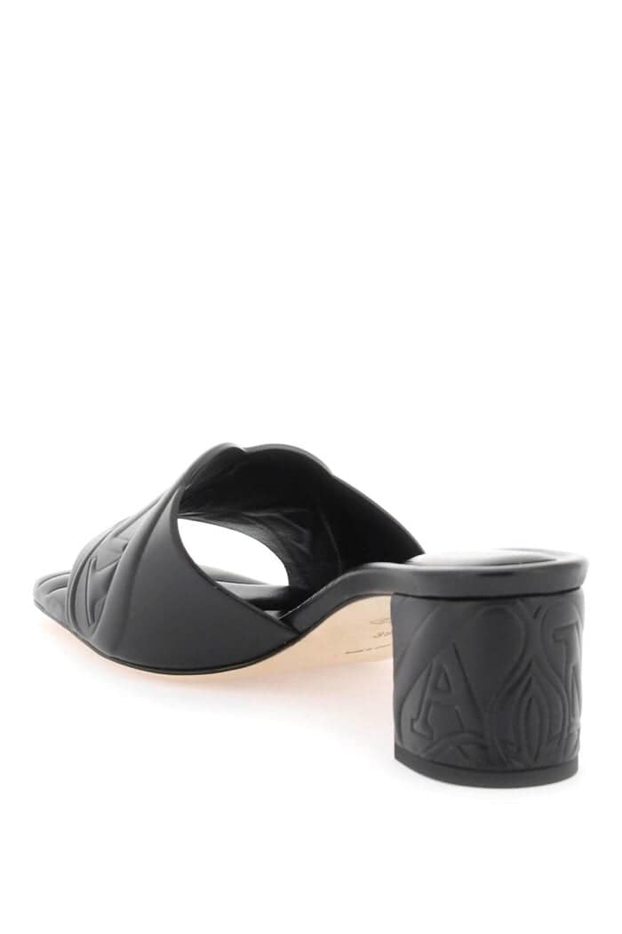 Alexander Mcqueen Embossed Logo Leather Mules