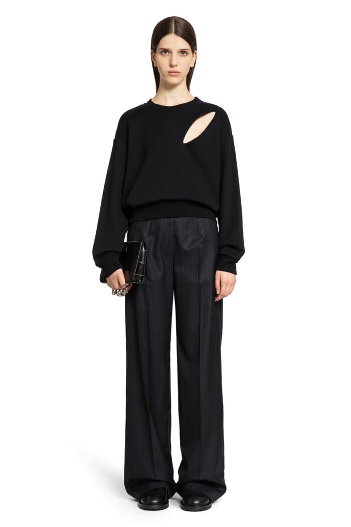 ALEXANDER MCQUEEN High-waisted Wide Leg Pinstriped Trousers