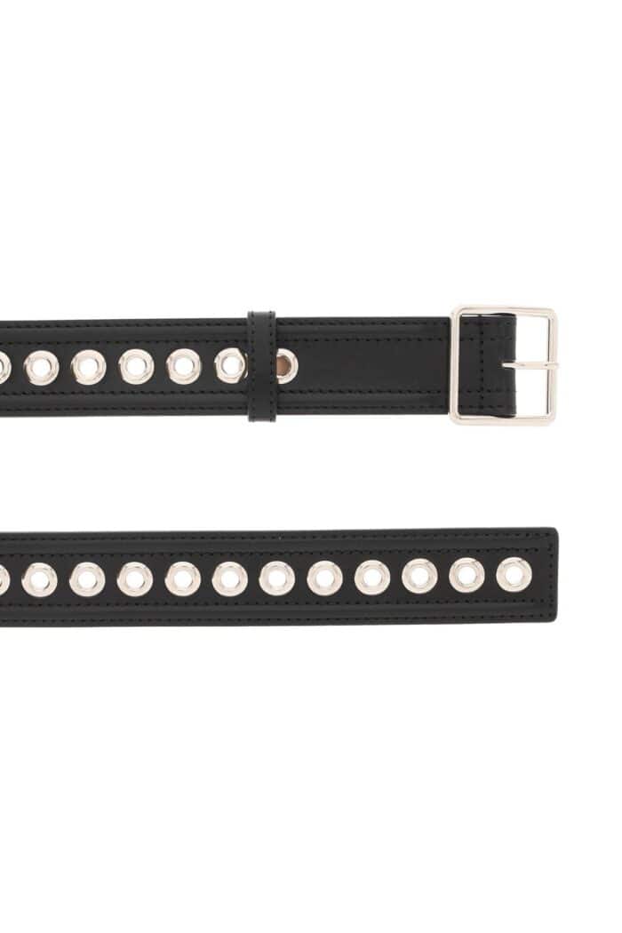 Alexander Mcqueen Leather Belt With Eyelets