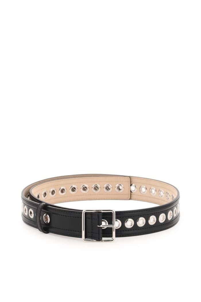 Alexander Mcqueen Leather Belt With Eyelets