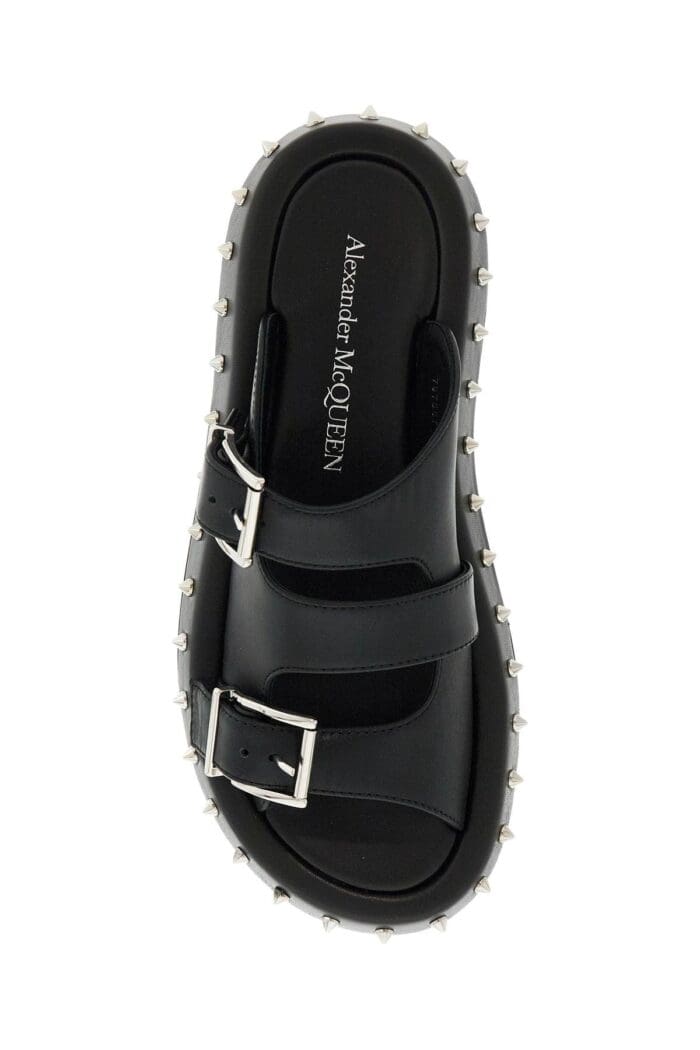 ALEXANDER MCQUEEN Leather Punk Slides For Ed