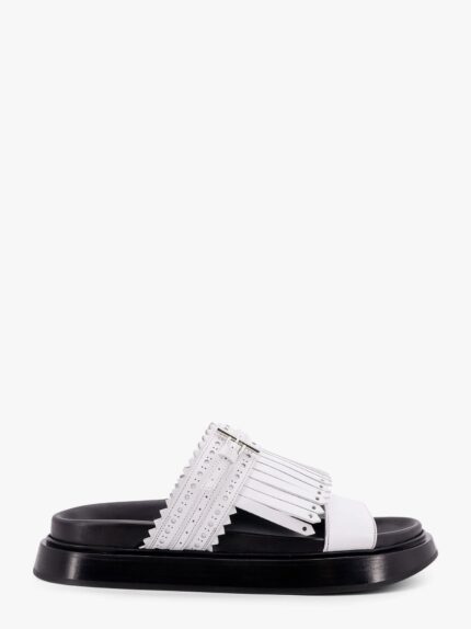 Alexander Mcqueen Leather Sandals With Leather Fringe