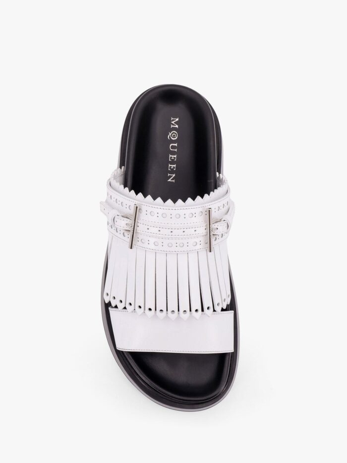 Alexander Mcqueen Leather Sandals With Leather Fringe