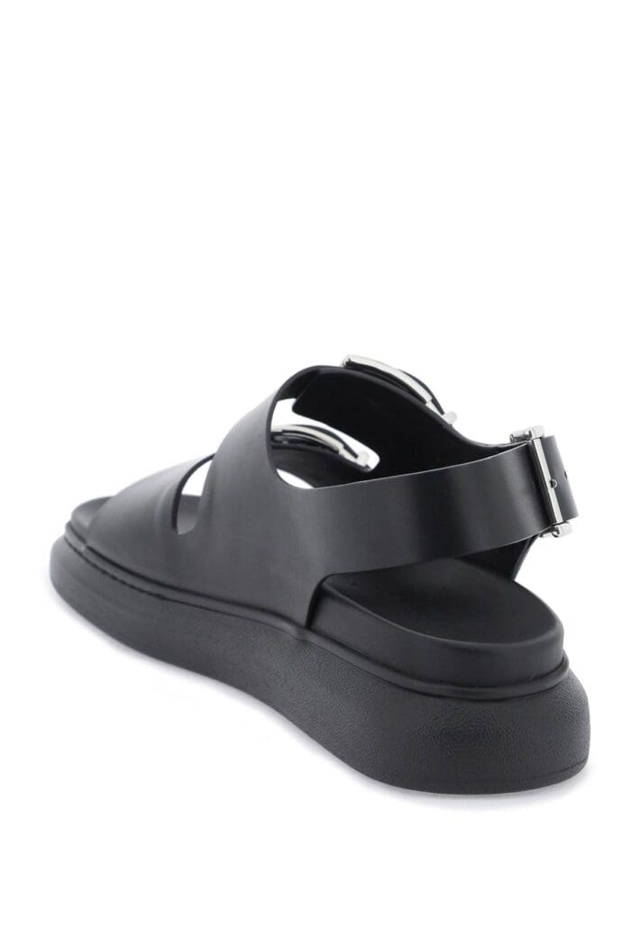 ALEXANDER MCQUEEN Leather Sandals With Maxi Buckles