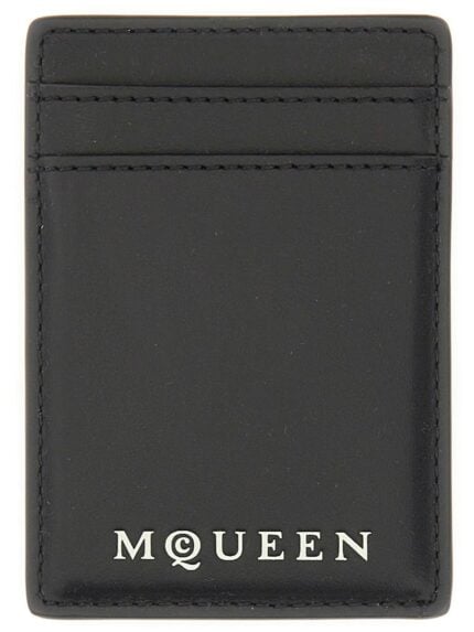Alexander Mcqueen MAGNETIC CARD HOLDER WITH LOGO