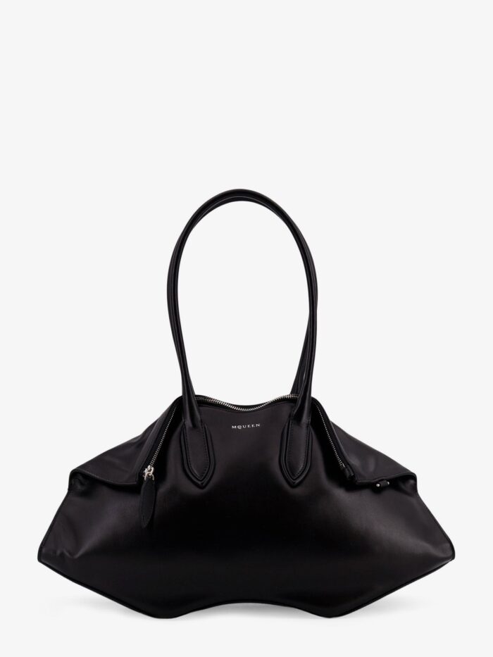 Alexander Mcqueen Manta Leather Shoulder Bag With All-over Metal Details