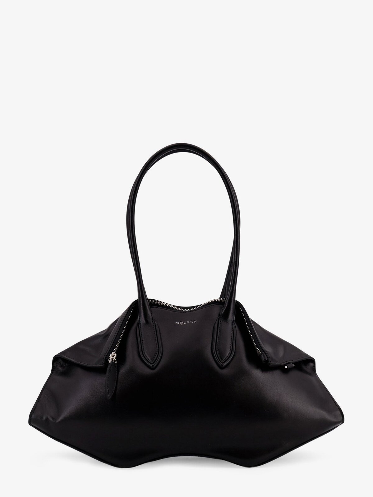 Alexander Mcqueen Manta Leather Shoulder Bag With All-over Metal Details