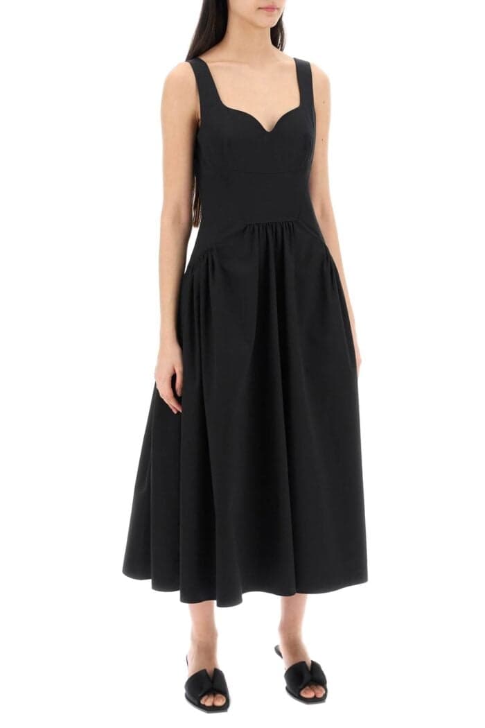 Alexander Mcqueen Midi Poplin Dress In